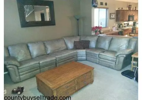 Leather sectional